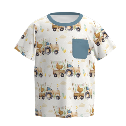 PREORDER 3.1 BOYS EASTER BUNNY＆FARM PRINT TOP