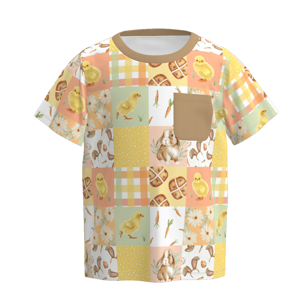 PREORDER 3.1 BOYS EASTER BUNNY＆FARM PRINT TOP