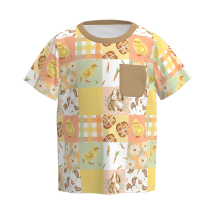 PREORDER 3.1 BOYS EASTER BUNNY＆FARM PRINT TOP