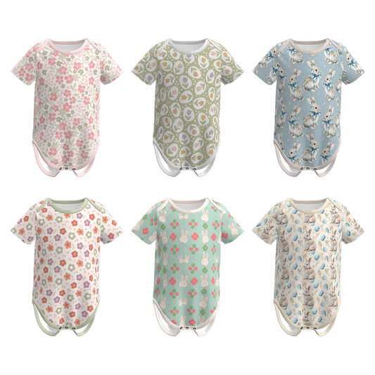 PREORDER 3.4 EASTER FLORAL PRINT BABY GIRL ROMPER