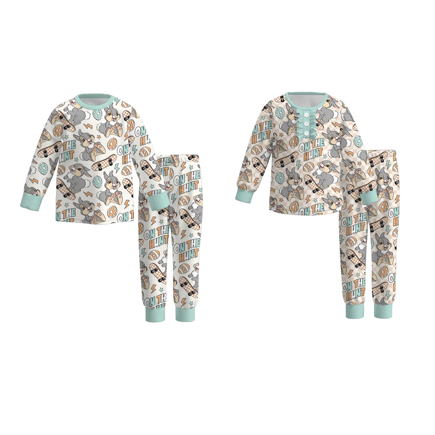 PREORDER 3.2 BOYS + GIRLS EASTER BUNNY PRINT PAJAMA PANTS SET