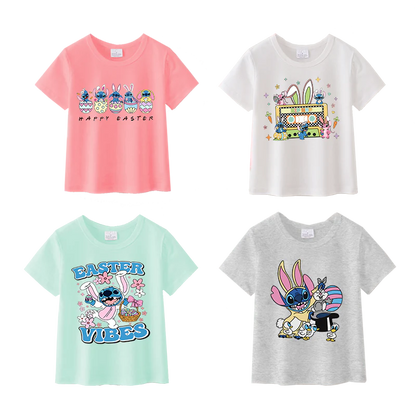 PREORDER 3.0 GIRLS EASTER ALOHA CHARACTER PRINT T-SHIRT