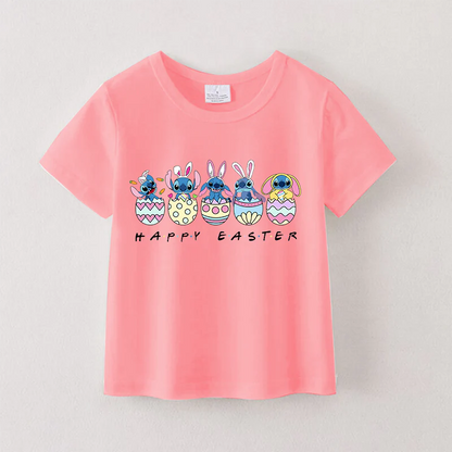 PREORDER 3.0 GIRLS EASTER ALOHA CHARACTER PRINT T-SHIRT