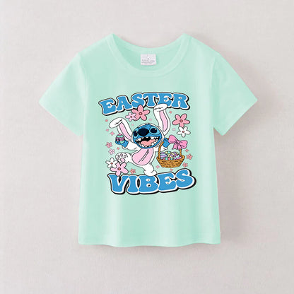 PREORDER 3.0 GIRLS EASTER ALOHA CHARACTER PRINT T-SHIRT