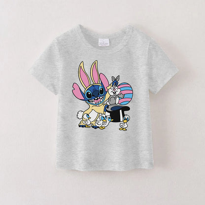 PREORDER 3.0 GIRLS EASTER ALOHA CHARACTER PRINT T-SHIRT