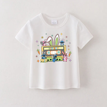 PREORDER 3.0 GIRLS EASTER ALOHA CHARACTER PRINT T-SHIRT