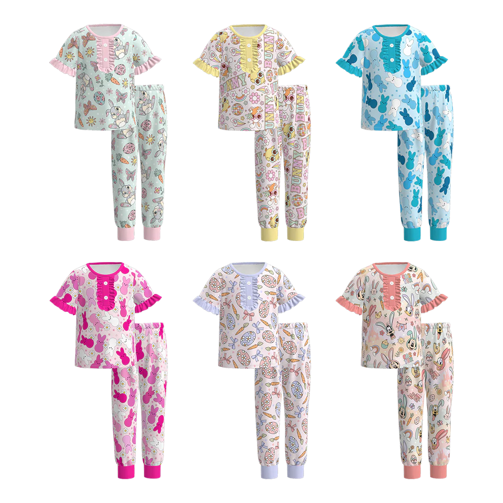 PREORDER 3.10 GIRLS EASTER PRINT PAJAMA PANTS SET