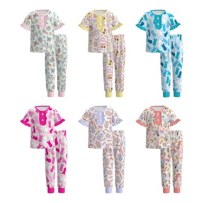 PREORDER 3.10 GIRLS EASTER PRINT PAJAMA PANTS SET