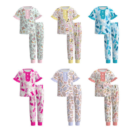 PREORDER 3.10 GIRLS EASTER PRINT PAJAMA PANTS SET