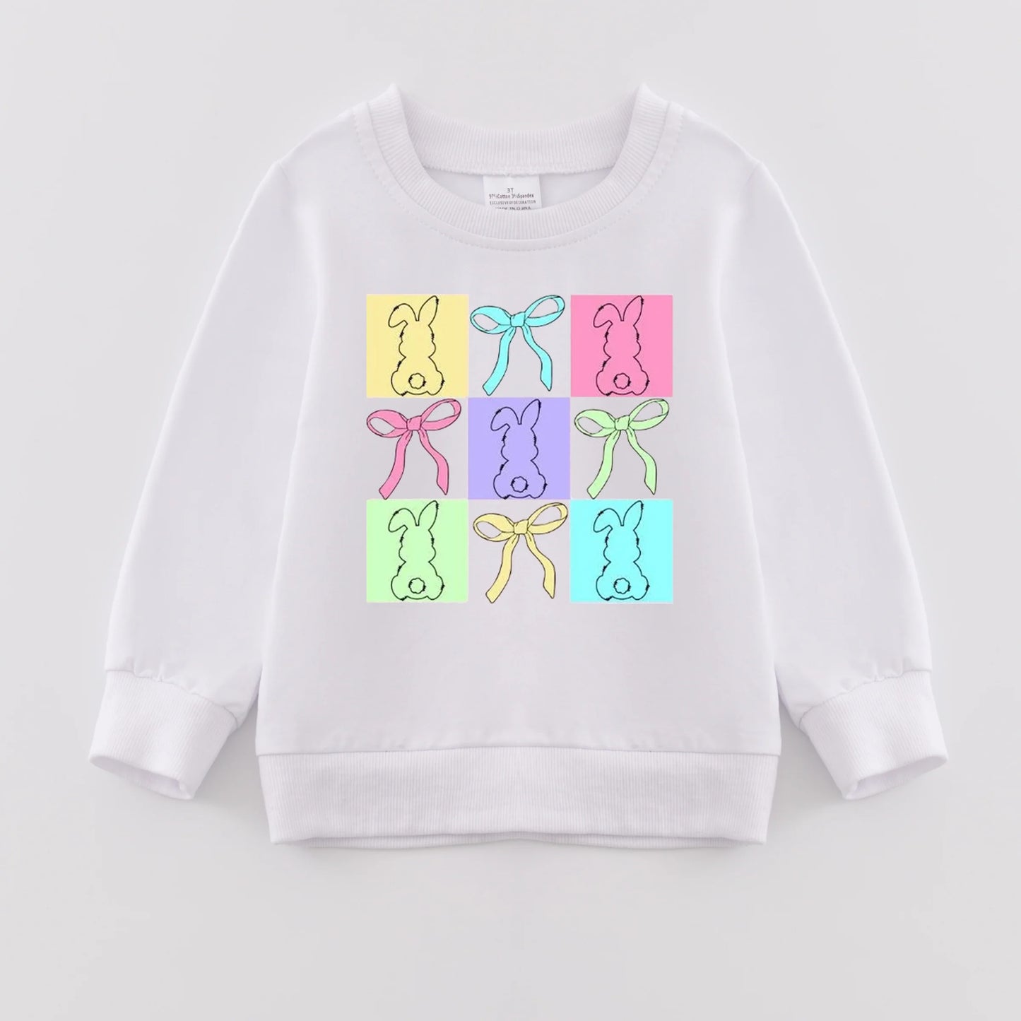 PREORDER 3.0 MOMMY AND ME EASTER BUNNY PRINT WHITE SWEATSHIRT