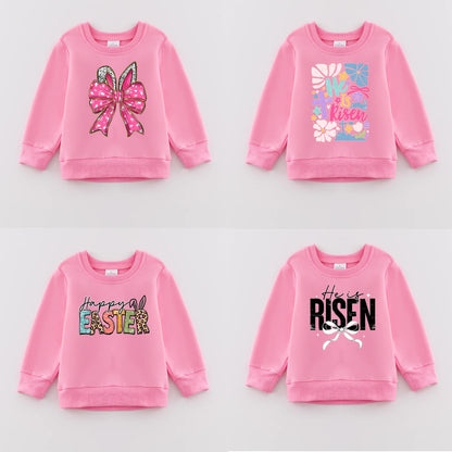 PREORDER 3.0 GIRLS EASTER PRINT PINK SWEATSHIRT