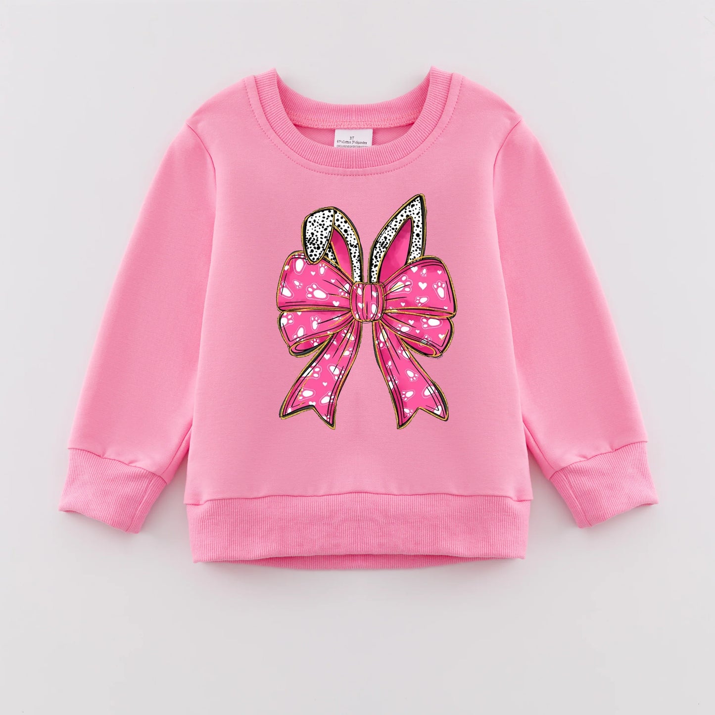 PREORDER 3.0 GIRLS EASTER PRINT PINK SWEATSHIRT