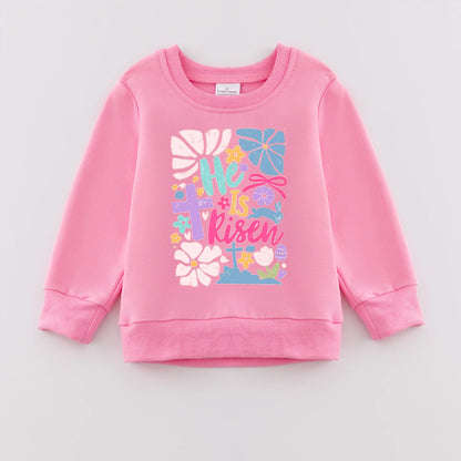 PREORDER 3.0 GIRLS EASTER PRINT PINK SWEATSHIRT