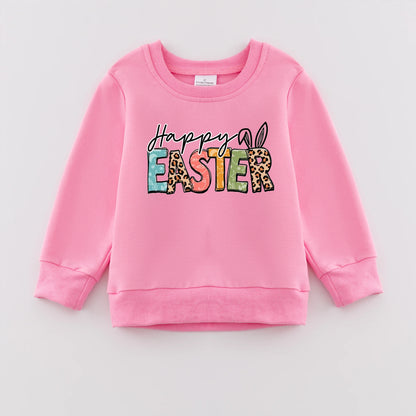 PREORDER 3.0 GIRLS EASTER PRINT PINK SWEATSHIRT