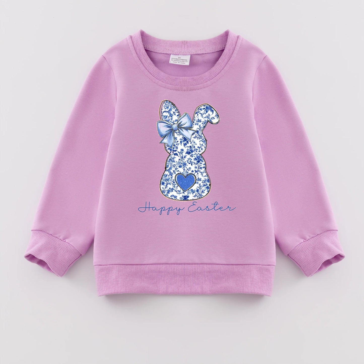 PREORDER 3.0 GIRLS EASTER PRINT PURPLE SWEATSHIRT