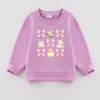 PREORDER 3.0 GIRLS EASTER PRINT PURPLE SWEATSHIRT