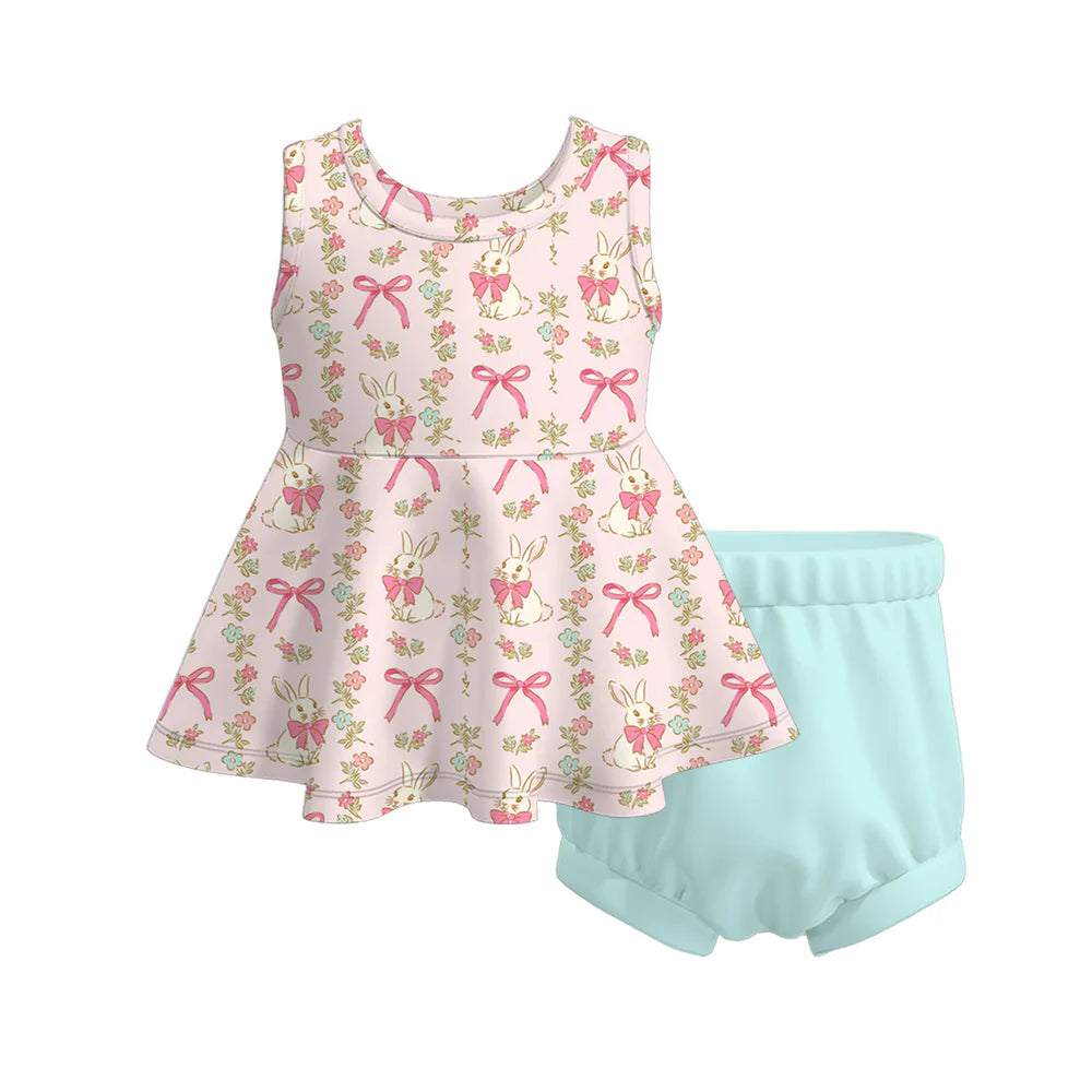 PREORDER 3.12 EASTER PRINT BABY GIRL BLOOMERS SET