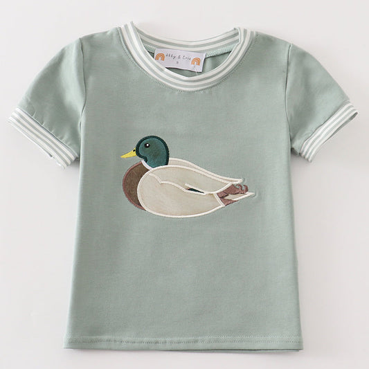 Green Duck Applique Boy Top