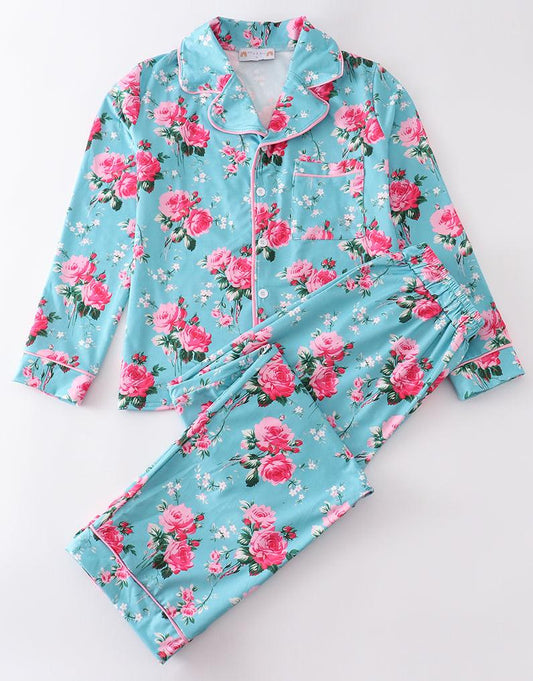 Bri Mint Floral Women’s Pajamas Set