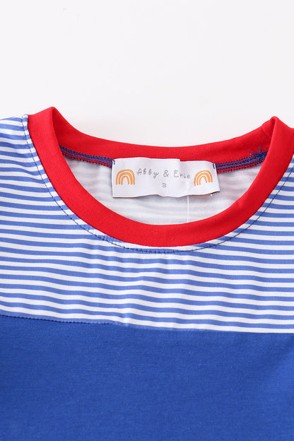 Crayon Embroidered Blue Boy Set