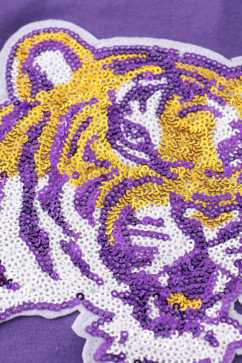 LSU Tiger Sequin Applique Laser Skort Set