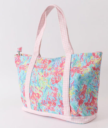 Lily Floral Plaid Tote Bag