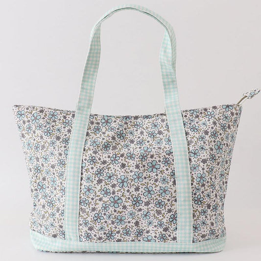 Maci Floral Plaid Tote Bag