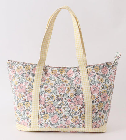 Harper Floral Plaid Tote Bag