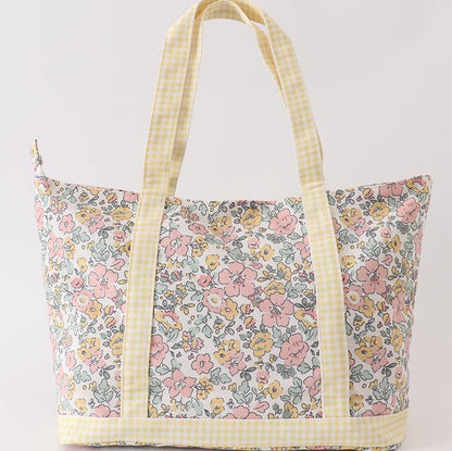 Harper Floral Plaid Tote Bag