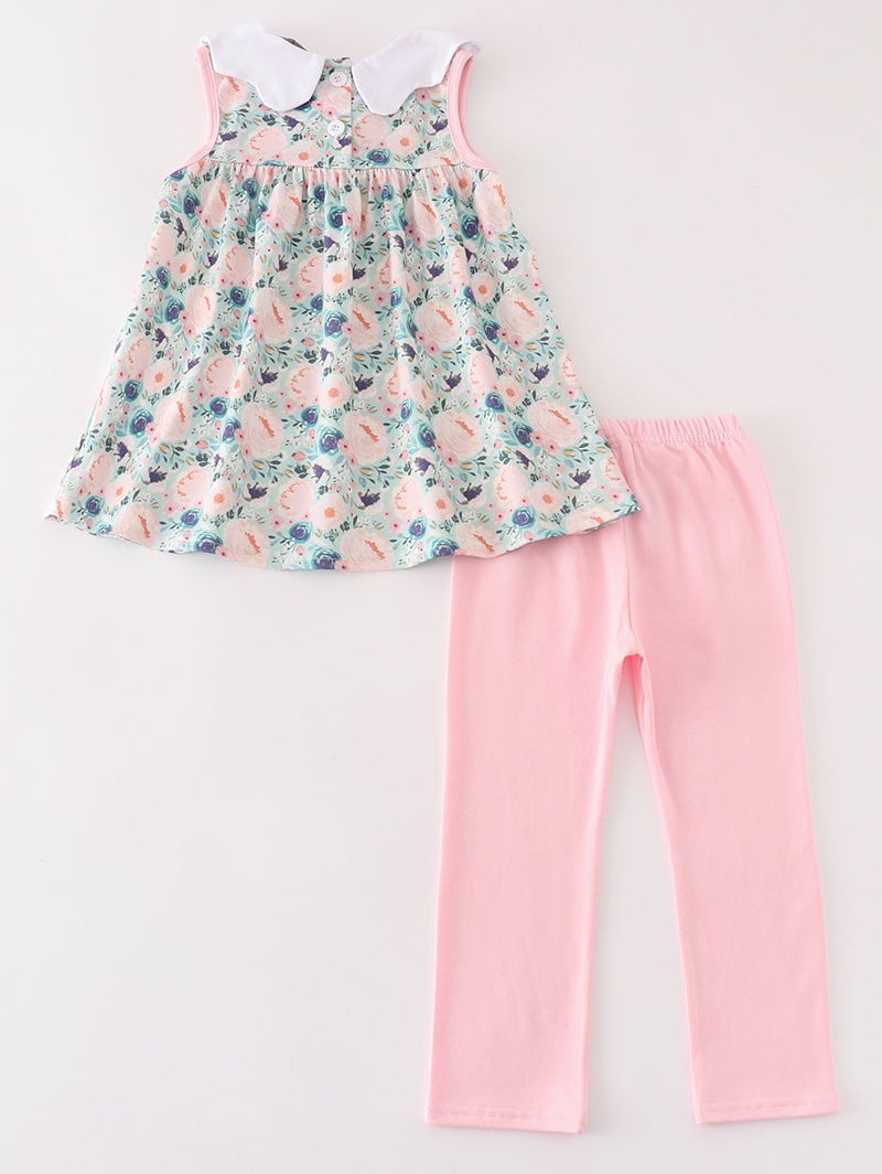 Margaret Green Floral Print Girl Set