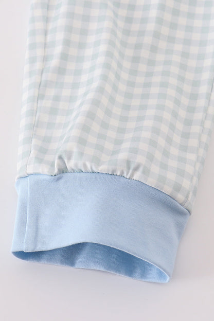 Ryker Blue Gingham Boy Pants Set