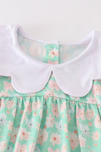 Morgan Green Floral Print Girl Set