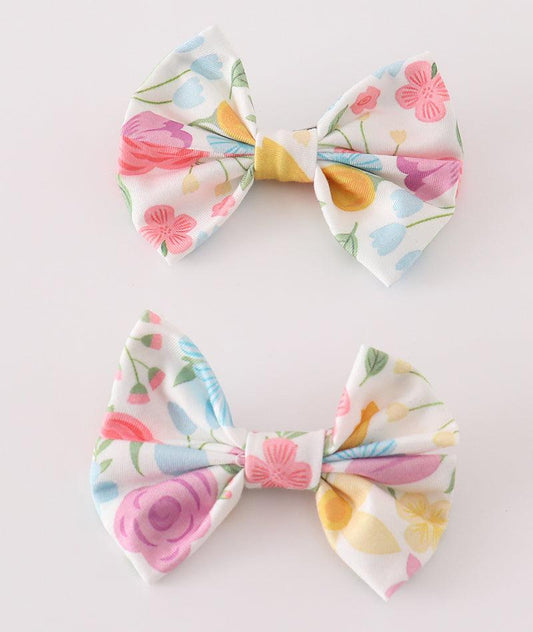 Lana Floral Print Hair Bows