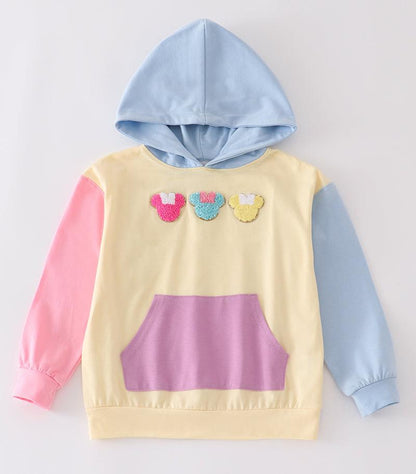 Color Block Magic Mouse French Knot Hoodie - Mom+Me