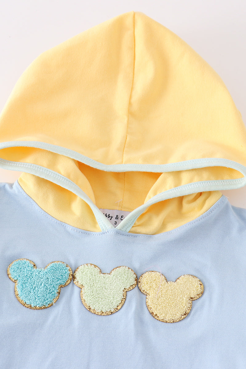 Color Block Magic Character French Knot Boy Hoodie Set