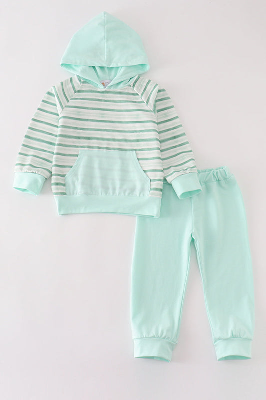 Mint Stripe Boy Jogger Set