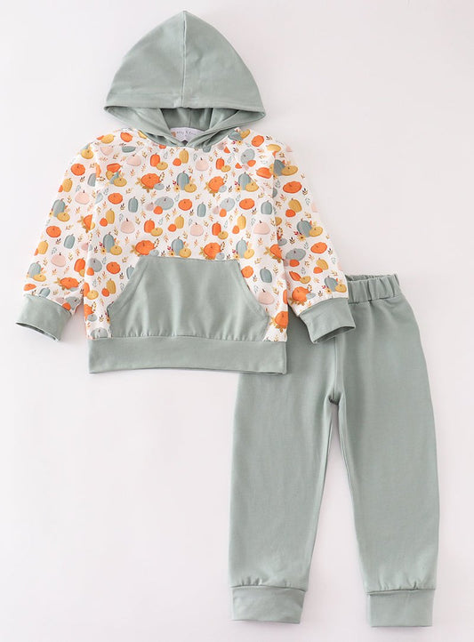 Green Pumpkin Boy Jogger Set