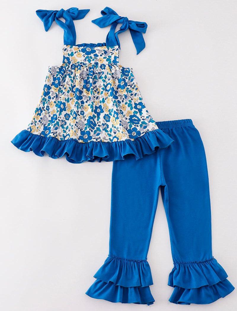 Cambria Blue Floral Print Girl Set