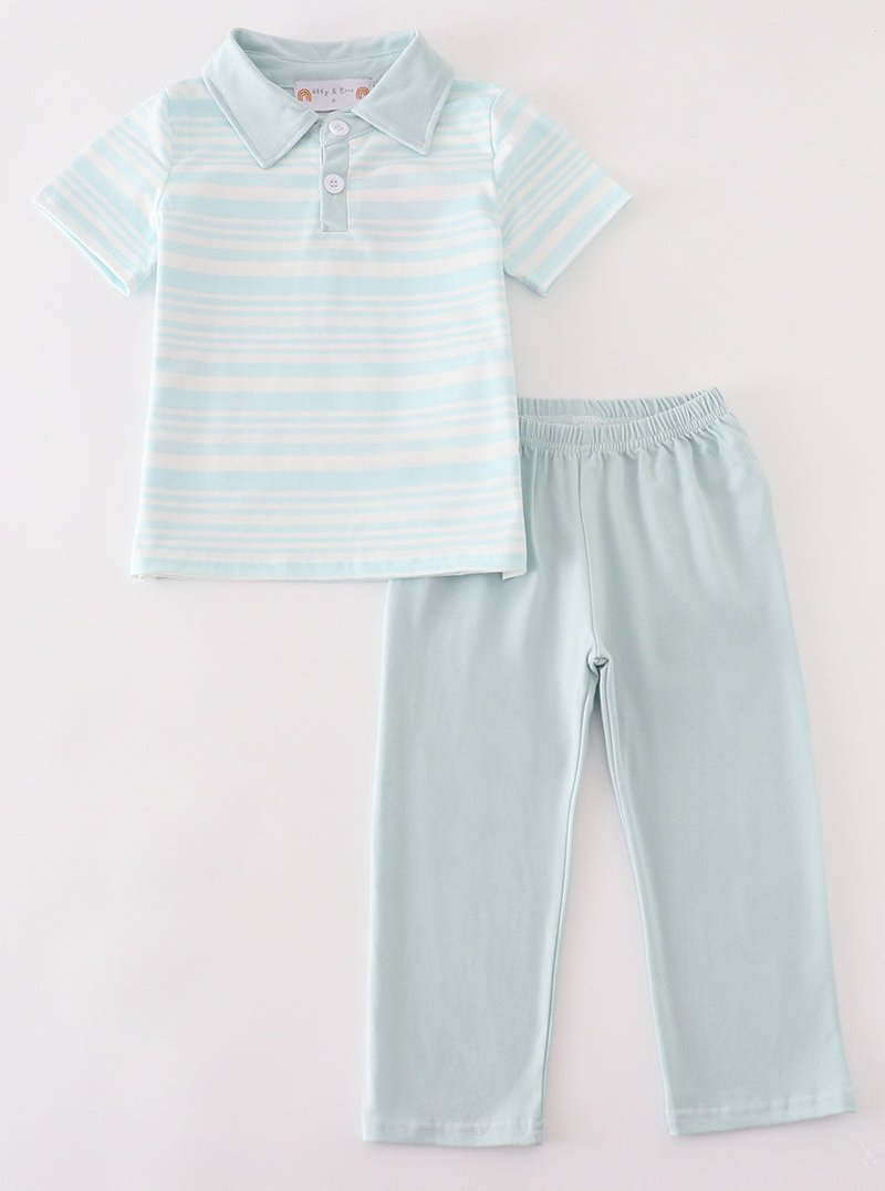 Samuel Blue Stripe Boy Pants Set