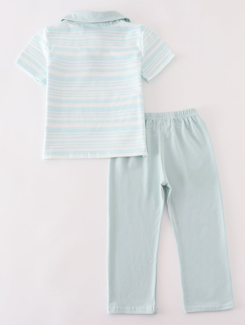 Samuel Blue Stripe Boy Pants Set