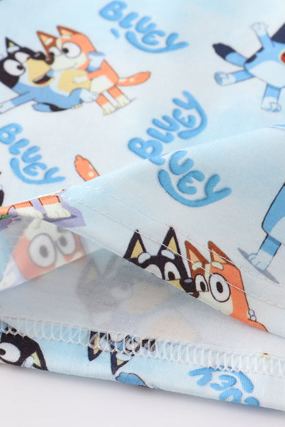 Blue Dog Duo Character Boy Pants Set