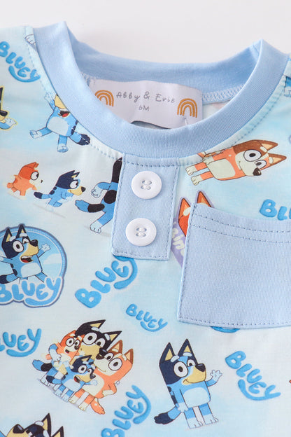 Blue Dog Character Baby Boy Set