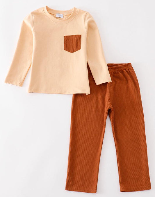 Brown Corduroy Boy Set