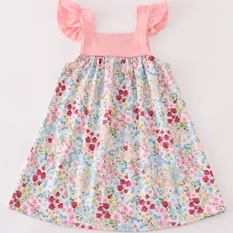 Annie Pink Floral Print Ruffle Dress