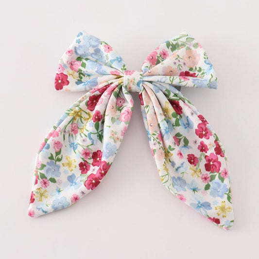 Floral Print Hair Bow