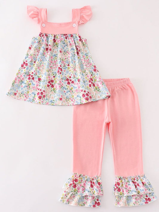 Annie Pink Floral Print Girl Set