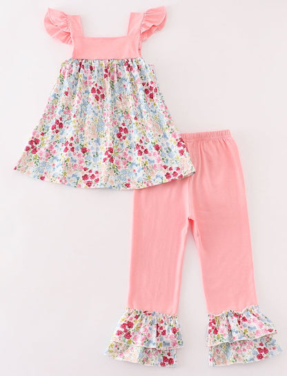 Annie Pink Floral Print Girl Set