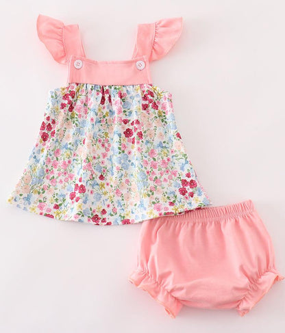 Annie Pink Floral Print Baby Set