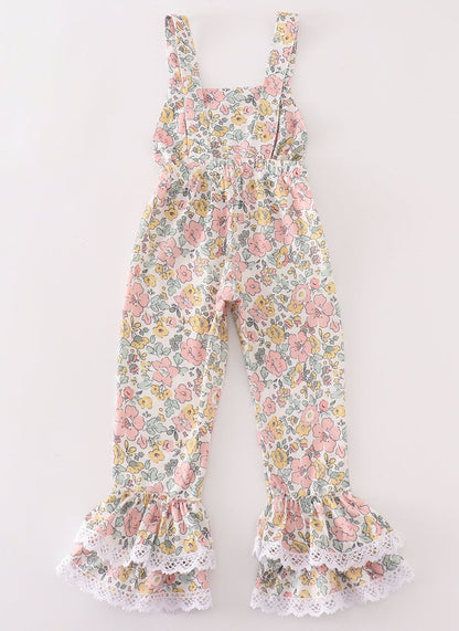 Harper Floral Print Girl Jumpsuit