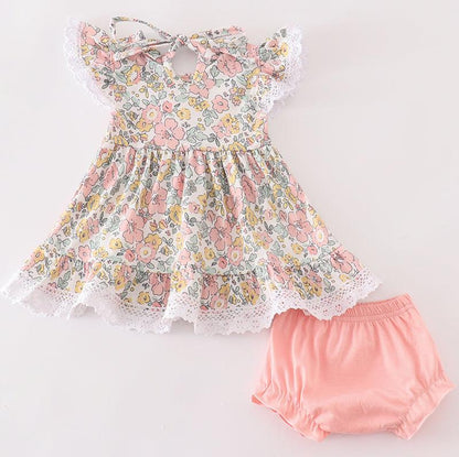 Harper Floral Print Baby Bloomers Set